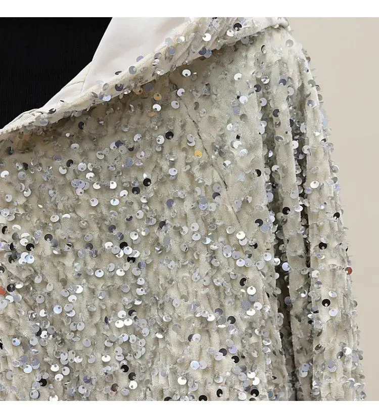 ポップなレディースコート 春秋 2025 新作 スパンコールステッチ ウエストドローストリング フード付き ウィンドブレーカー 女性用 フード付きトレンチコート