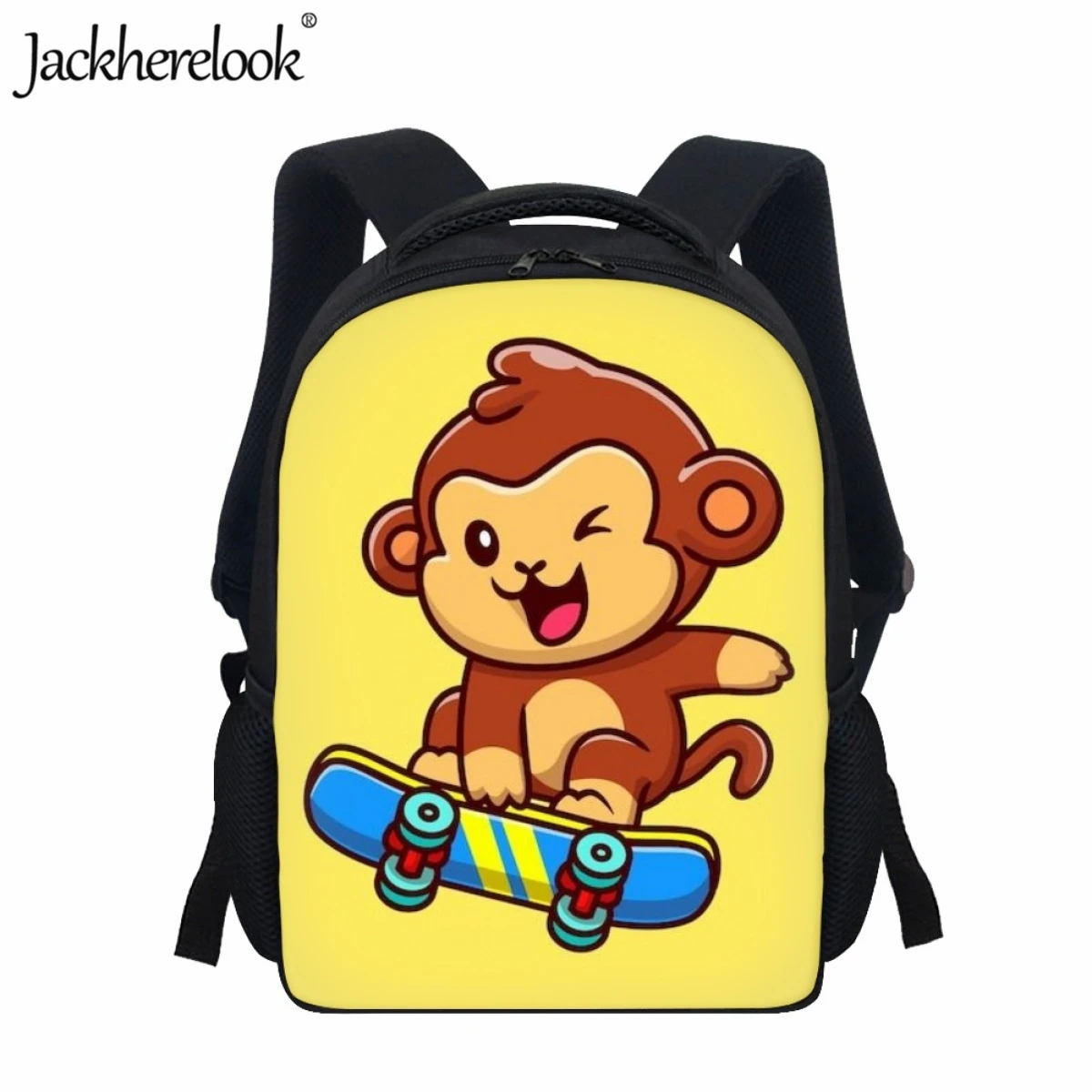 Jackherelook Cute Cartoon Monkey Baby School Bag for Kindergarten Kids Fashion New Backpack Leisure Travel Children Book Bags