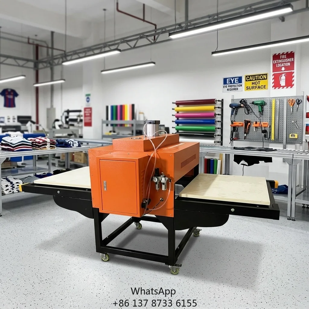 Efficient Pneumatic Dual-Station Heat Press 80x100cm/100x120cm T-Shirt Sublimation System With 24/7 Technical Support