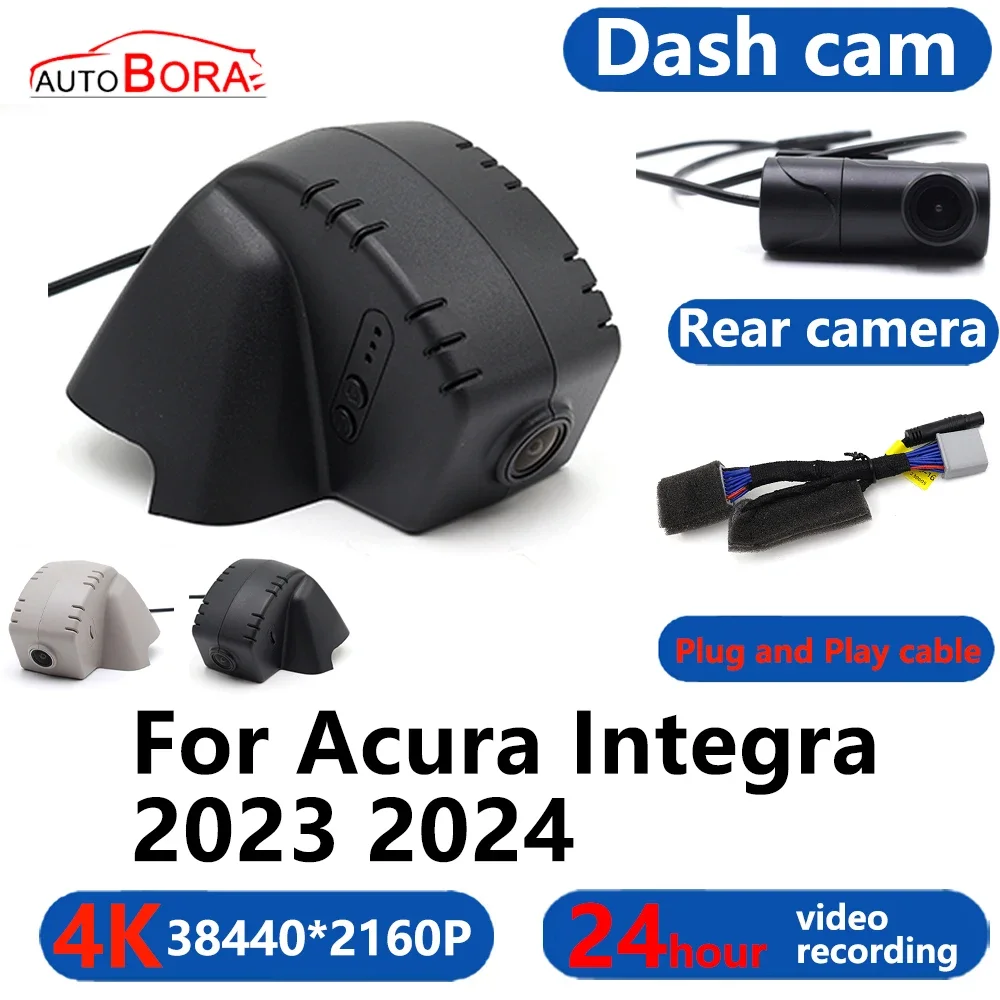 

AutoBora 4K Wifi 3840*2160 Car DVR Dash Cam Camera 24H Video Monitor For Acura Integra 2023 2024