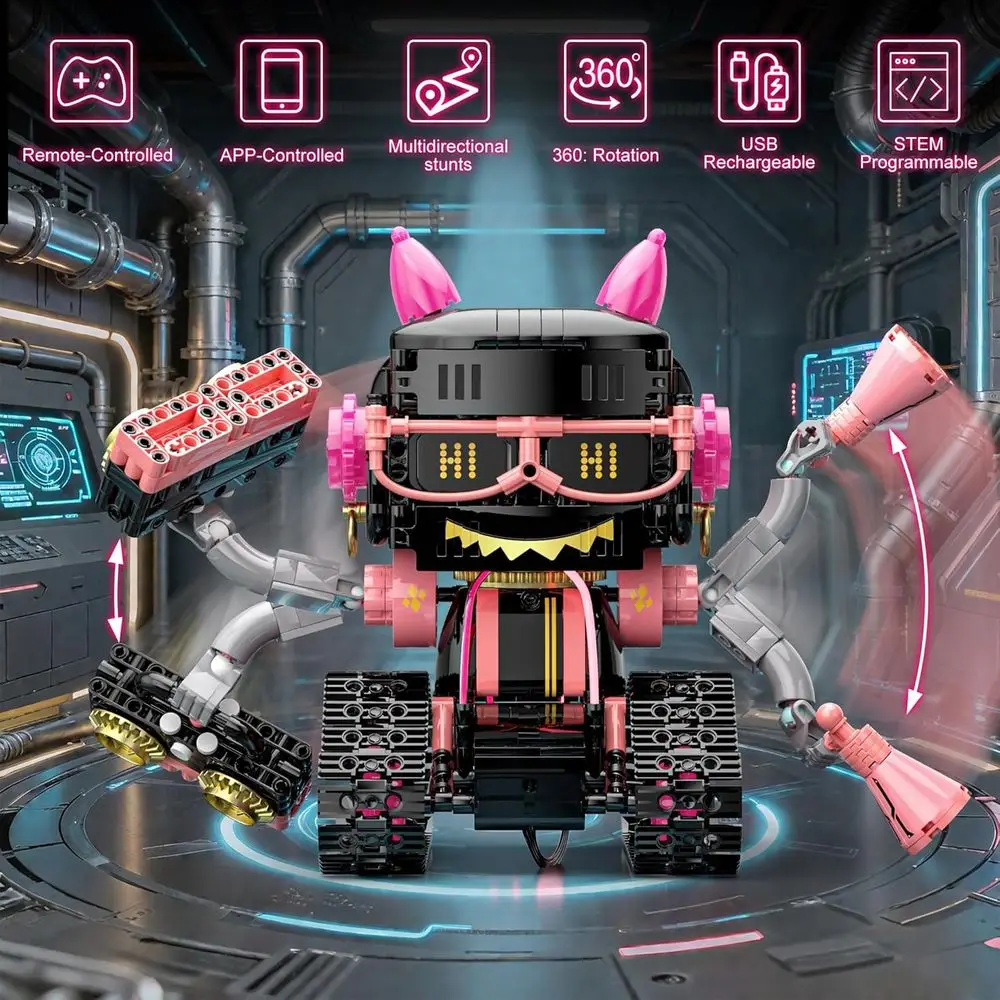 Kit robot STEM per età 6-12: camion cisterna con codifica interattiva con app e telecomando - Giocattoli educativi per bambini Bir