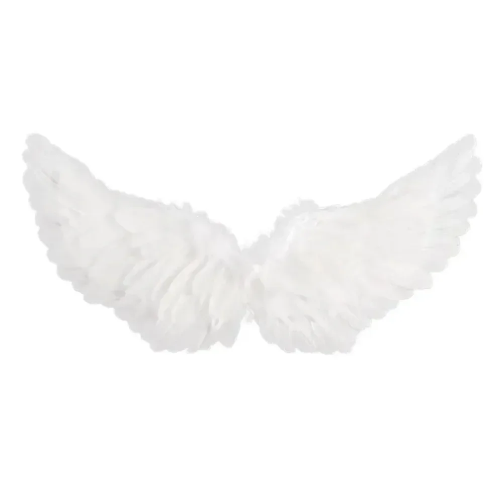 Anime Cosplay Angel Wings White Feather Devil Wings Swallow Shaped Kids Adult Performance Feather Wings Bride Flower Child Dress