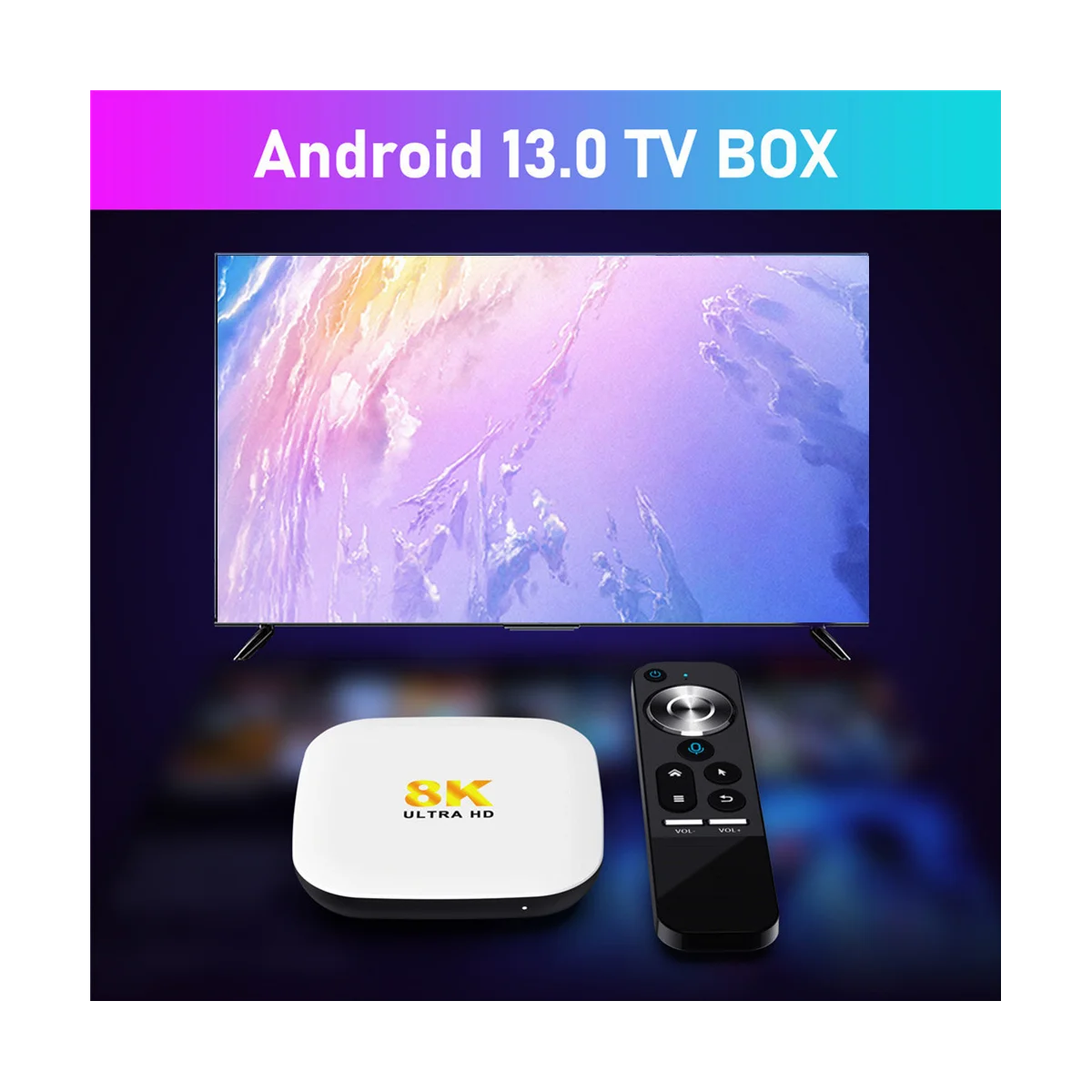 

For H96 Max M2 TV Box 4GB+64GB Android 13 Smart TV Box WIFI6 BT5.0 8K AV1 Media Player RK3528 TV Set Top Box