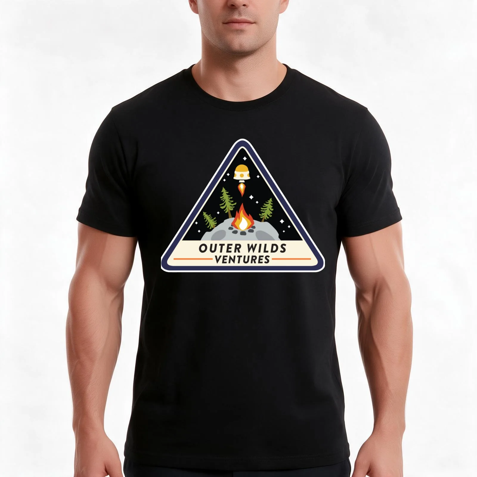 Outer Wilds Ventures Premium Scoop T-Shirt, Summer Casual Cotton Tee, Oversized Streetwear Tops, Vintage Graphic Print