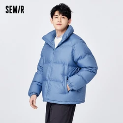 Jaqueta semir masculina, impermeável, leve, quente, confortável, gola alta, jaqueta de pão grosso, nova moda, inverno, 2022