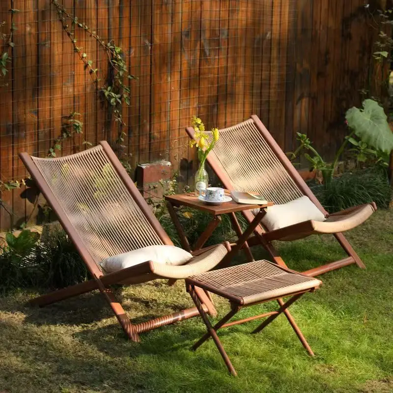 Modern Foldable Steel Outdoor Leisure Chair For Hotel & Living Room Use Durable Sun Lounger With Backrest Portable Eco-Friendly