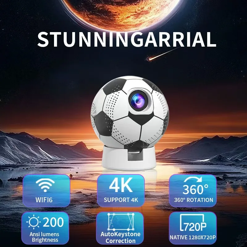 Portable Android Smart Projector 720P 4K Auto Focus Screen Projector Home Office Projector