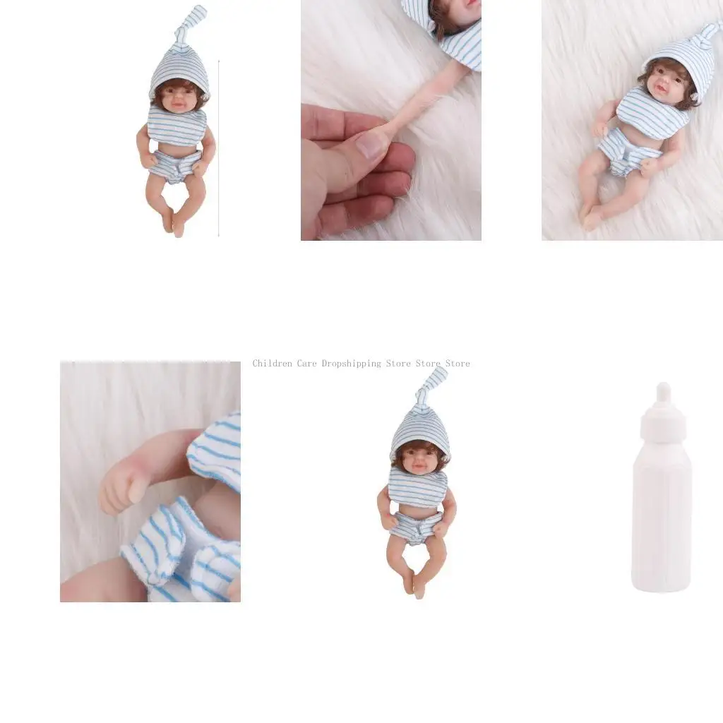 

Realistic Simulation Doll Sleeping Doll Eyes Close 6.3inch Realistic Baby Doll Silicone Handmade Doll Gift for Baby