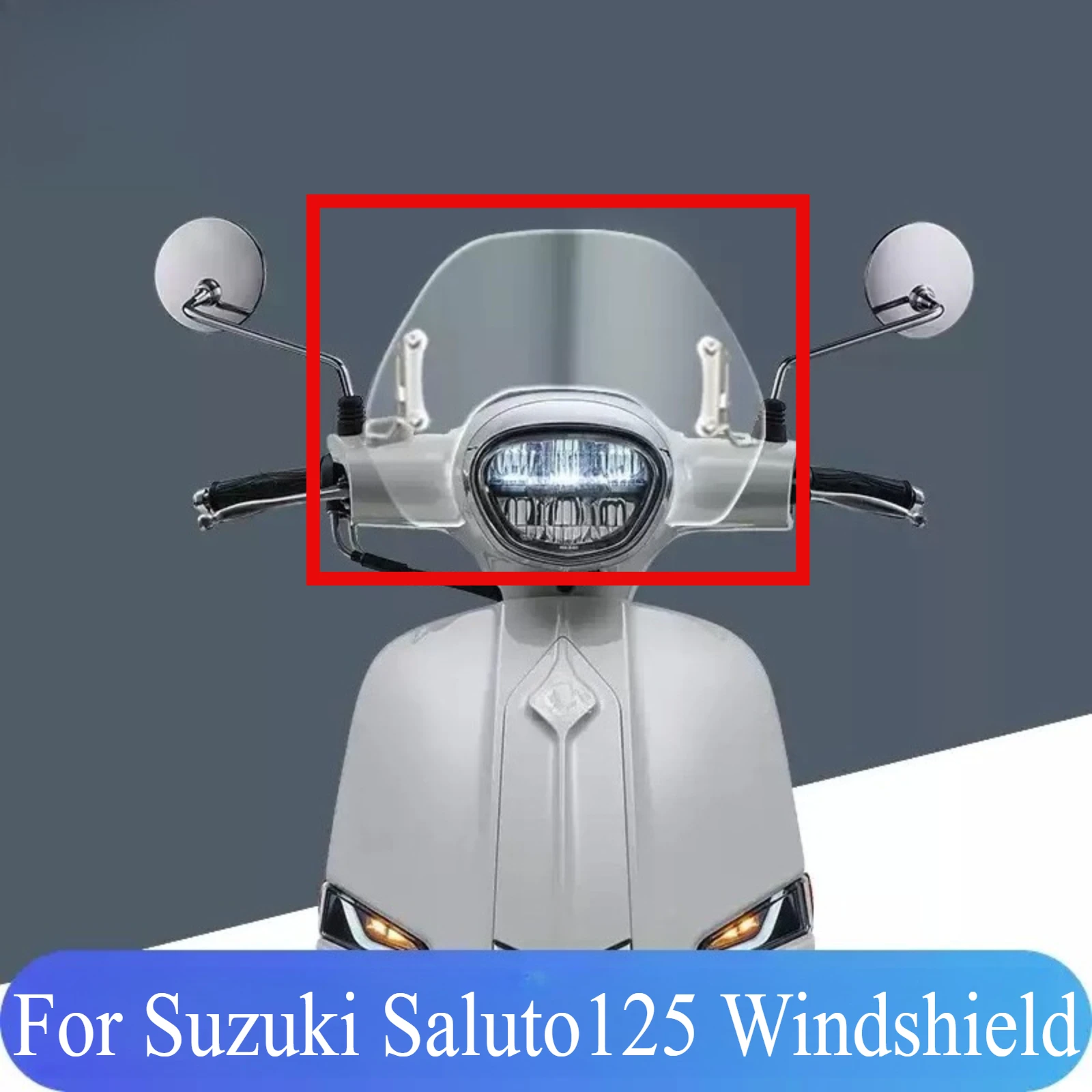 For Suzuki Saluto125 Retro Scooter Motorcycle Modified Windshield Wind Deflector Heightened Windshield Front Glass Accessories