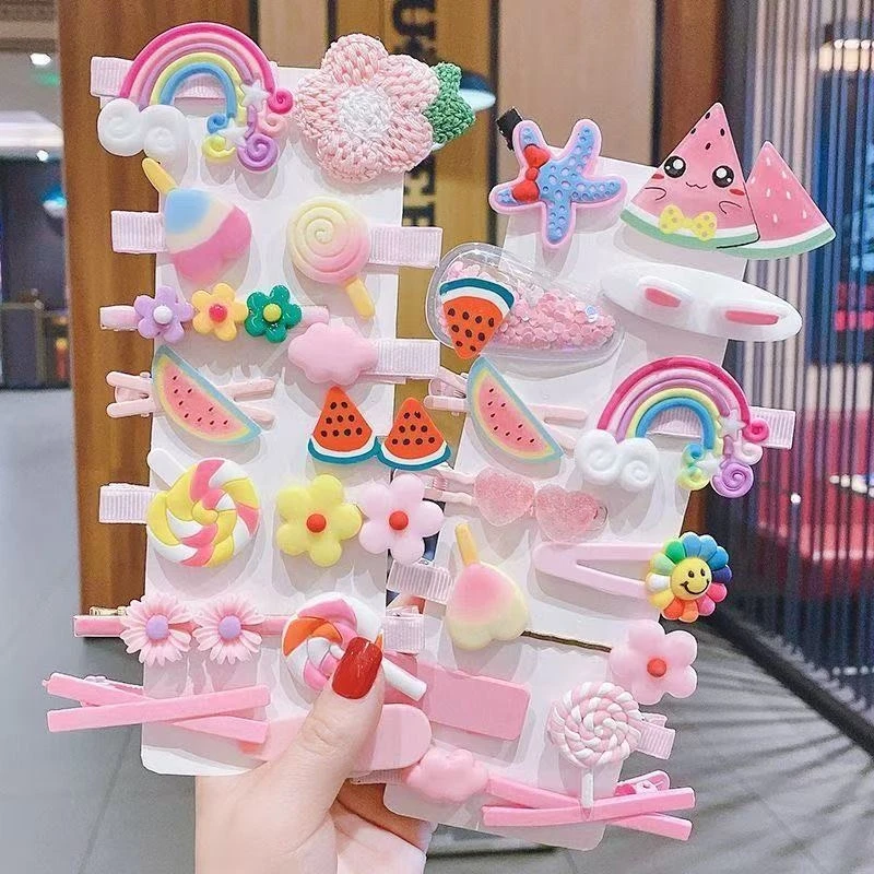 28/42-teiliges Cartoon-Baby-Haarspangen-Set, Blumen- und Frucht-Haarspangen für Mädchen, Haarnadeln für Ponyfrisuren, Kinder-Haaraccessoires – Detail 6