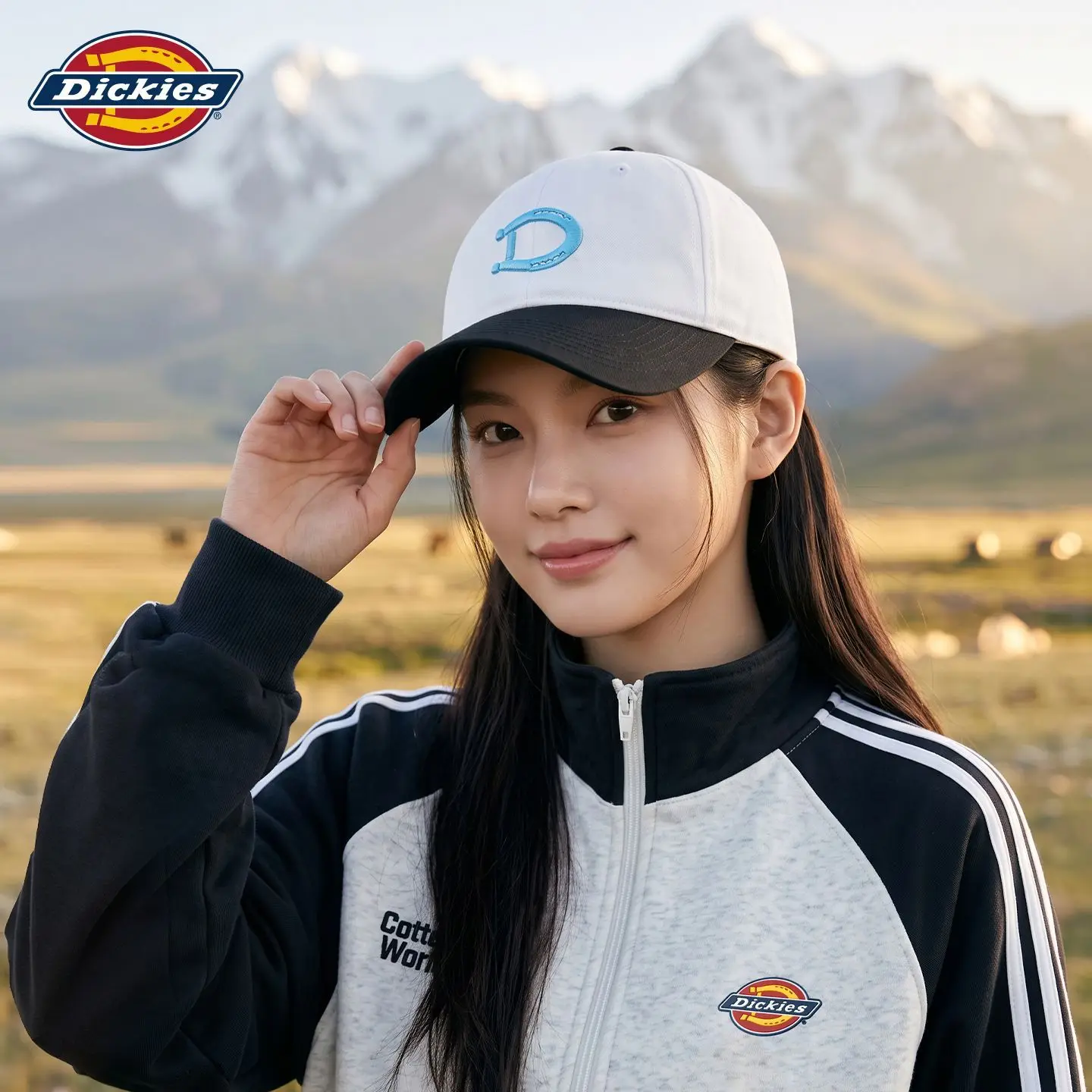Dickies Summer Fashion Color-Block Baseball Cap, Trendy Embroidered Design Daily Versatile Sun Protection Hat