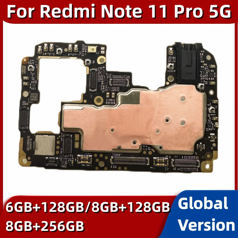 

For Xiaomi Hongmi Redmi Note 11 Pro 5G Motherboard Unlocked Original 128GB 256GB Global ROM Mainboard Logic Board Snapdragon 695