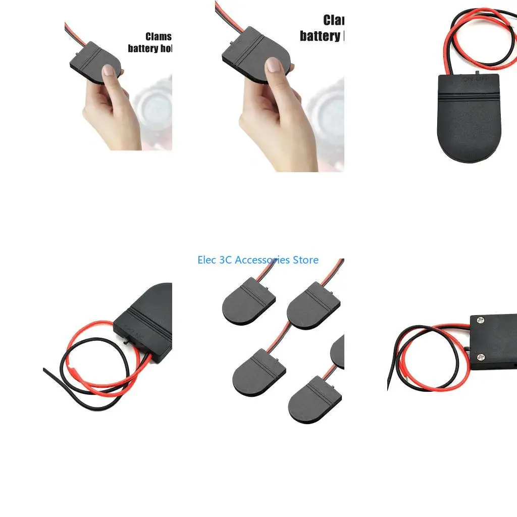 Y51A 5Pcs Button Battery Storage Box Coin Cell with On/Off Switch