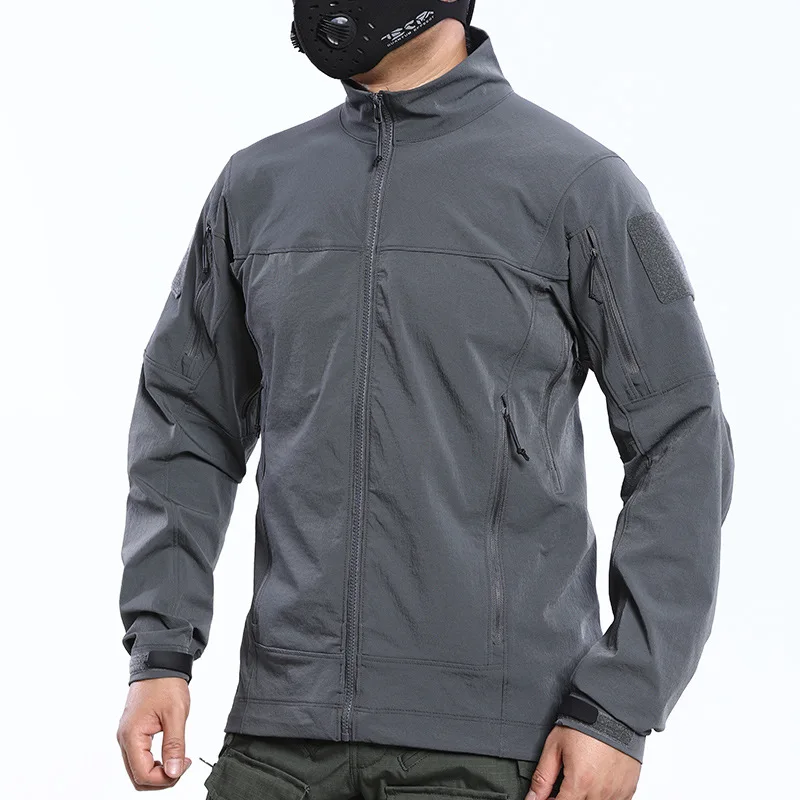 2.0 Lekka wodoodporna taktyczna kurtka turystyczna Outdoor Wiele kieszeni Płaszcz roboczy Wiosna Jesień Stretch Camo Odzież wspinaczkowa — zdjęcie 3