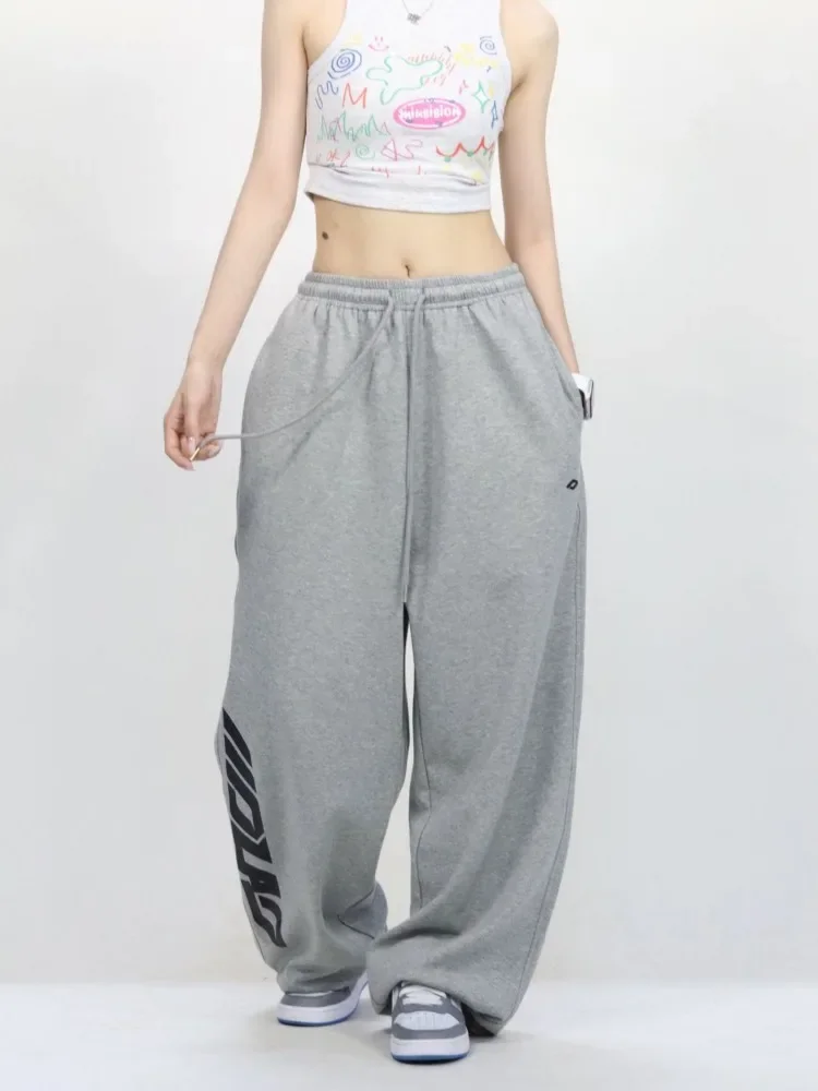 HOUZHOU-pantalones de chándal holgados Vintage para mujer, ropa de calle de gran tamaño, moda coreana, Harajuku, estilo japonés, Hip Hop, Y2k