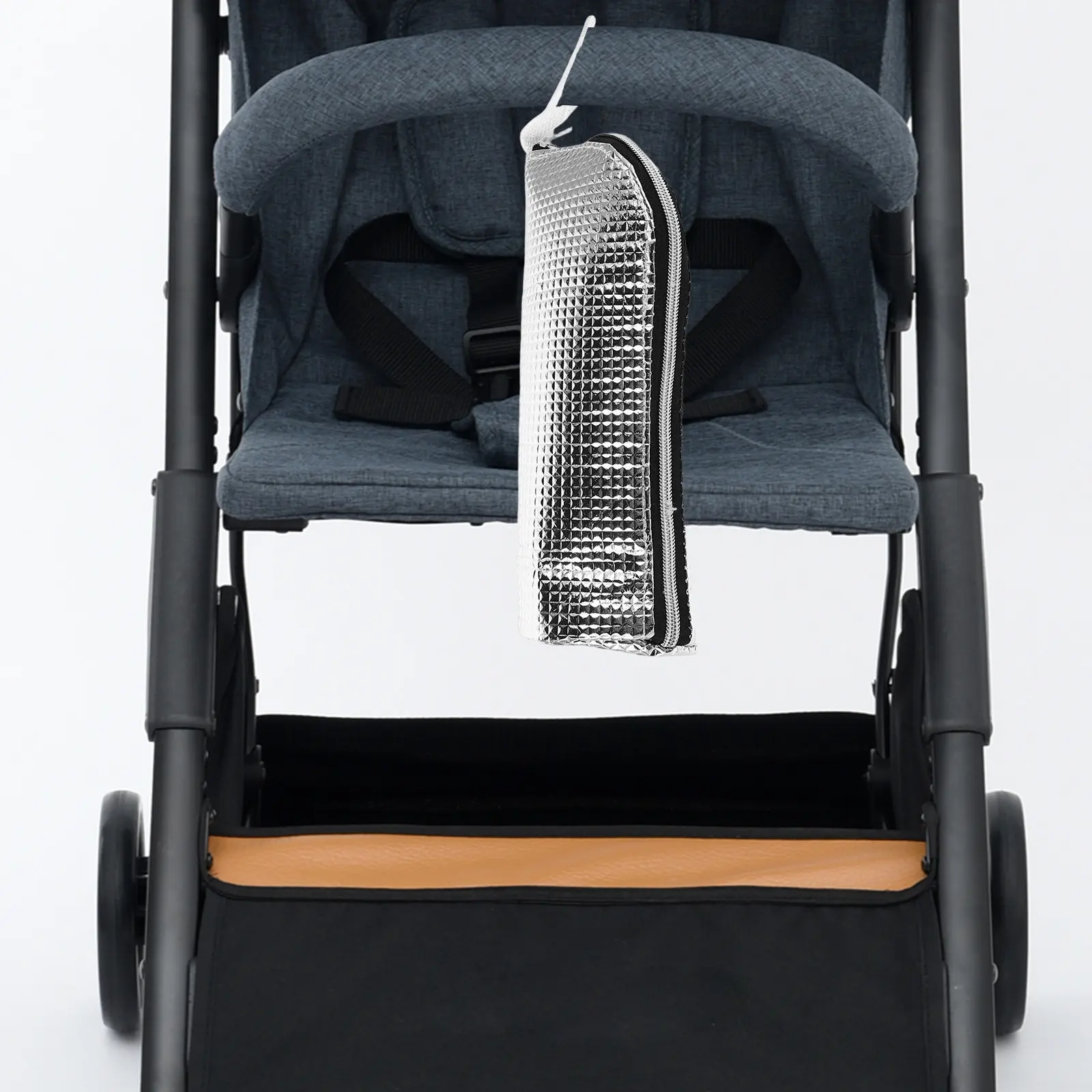 

2Pcs Baby Bottle Warmer Bag Insulated Milk Thermal Tote Aluminum Foil Leakproof Stroller Hanging Bottle Bag Travel Organizer