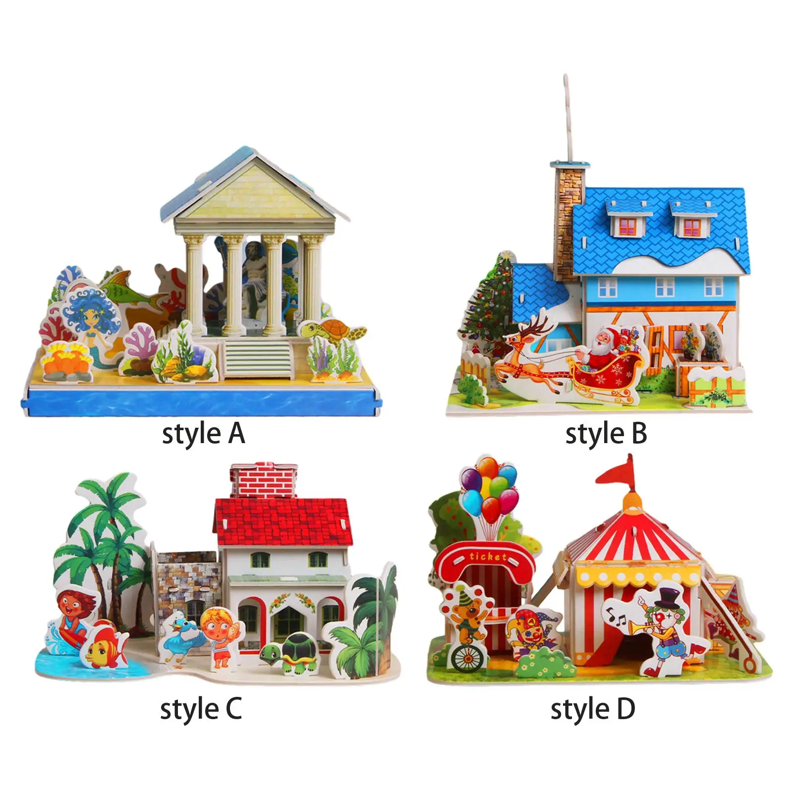 3D Puzzle Building Model Kits Creative Paper Crafts Development Assembly Construction Toy for Birthday Festivals Kids Toys