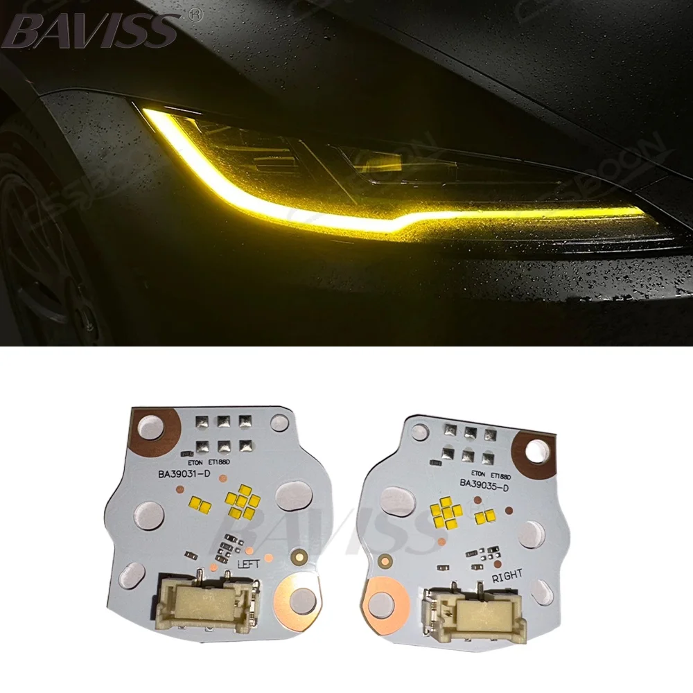 

BAVISS Yellow Angel Eyes DRL Boards Blue Red Amber Daytime Running Light Source For Newest 2025 Tesla Model 3 Refit Daylight
