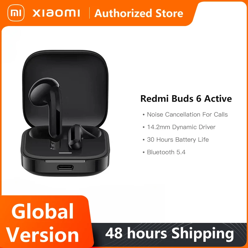 Xiaomi Redmi Buds 6 Active Global Version TWS Earphone Noise Resist Bluetooth Headset BT 5.4 Wireless Headphone 30h Long Battery