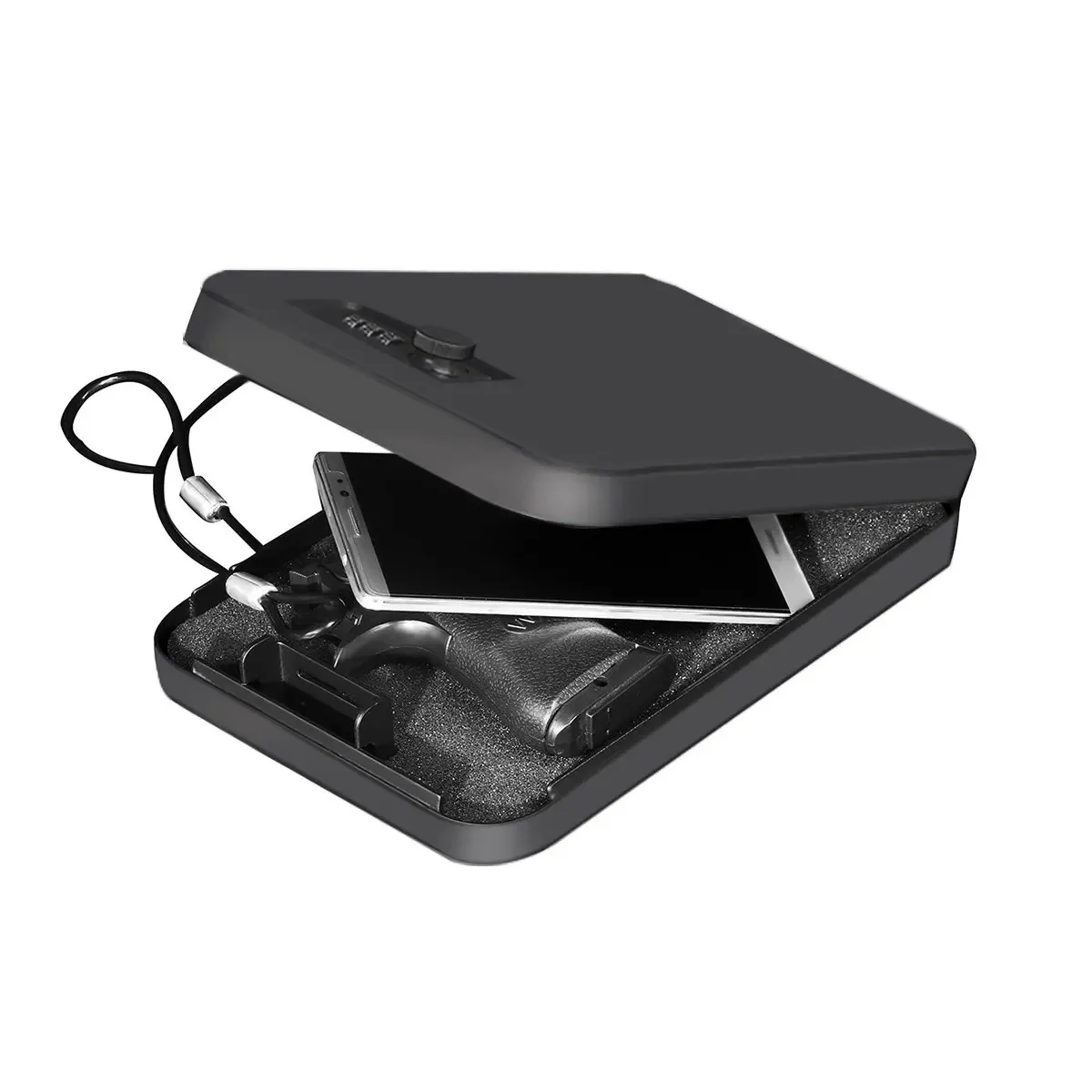 Security Safe Box Personal Safe with Steel Combination Lock and Security Cable Home Safe Anti-Theft Digital Home Gun Safe Box