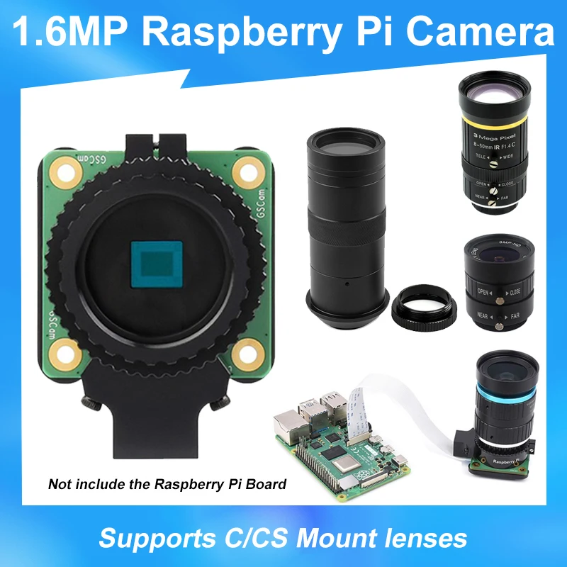 

Raspberry Pi Original Global Shutter Camera Module Supports C/CS mount lenses 1.6MP High-speed Motion Photography