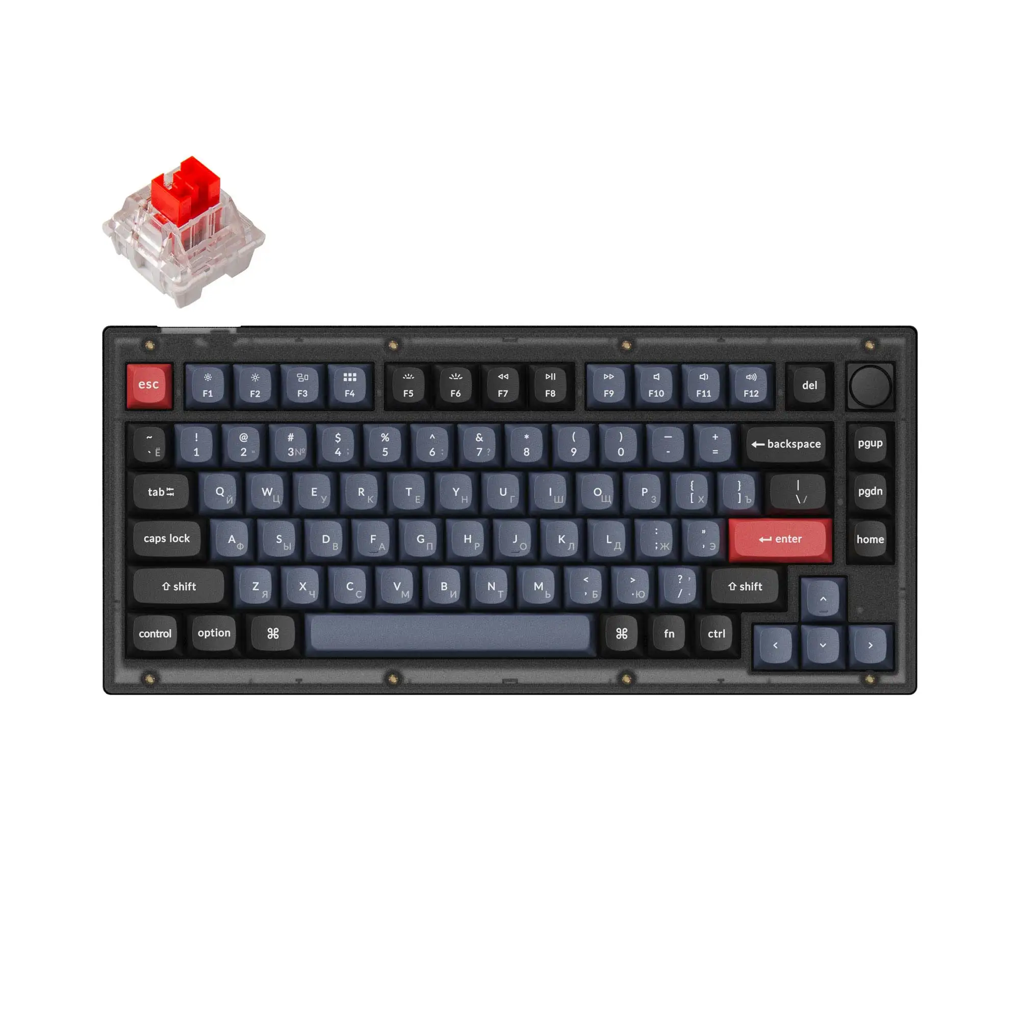 

Keychron V1 QMK Специальная механическая клавиатура с русской раскладкой Type-C Проводные колпачки для клавиш с двойной заменой OSA PBT с возможностью горячей замены