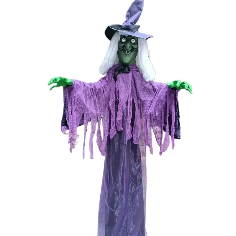 

Electric Shake Horror Witch Halloween Bar Haunted House Horror Decoration White Hair Girl