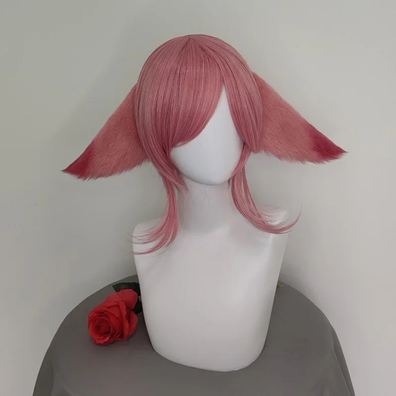 Yae Miko Cosplay hecho a mano, orejas encantadoras Sakura, tocado rosa, accesorio de disfraz de impacto Genshin, oreja esponjosa