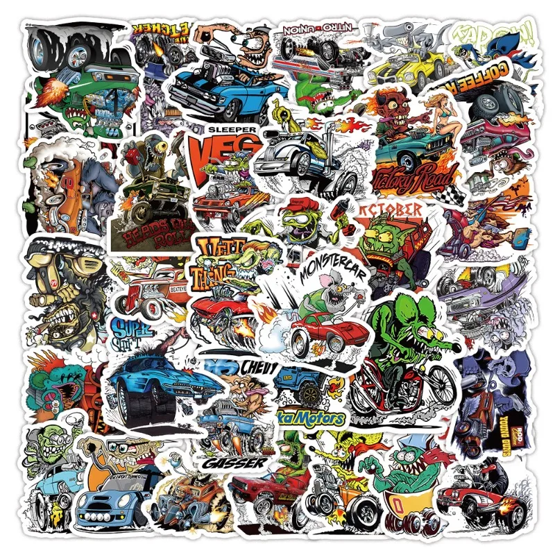 50PCS Devil Spoof Creative Graffiti Cartoon Personalized Luggage Bicycle Laptop Cup Table Decoration Waterproof Sticker