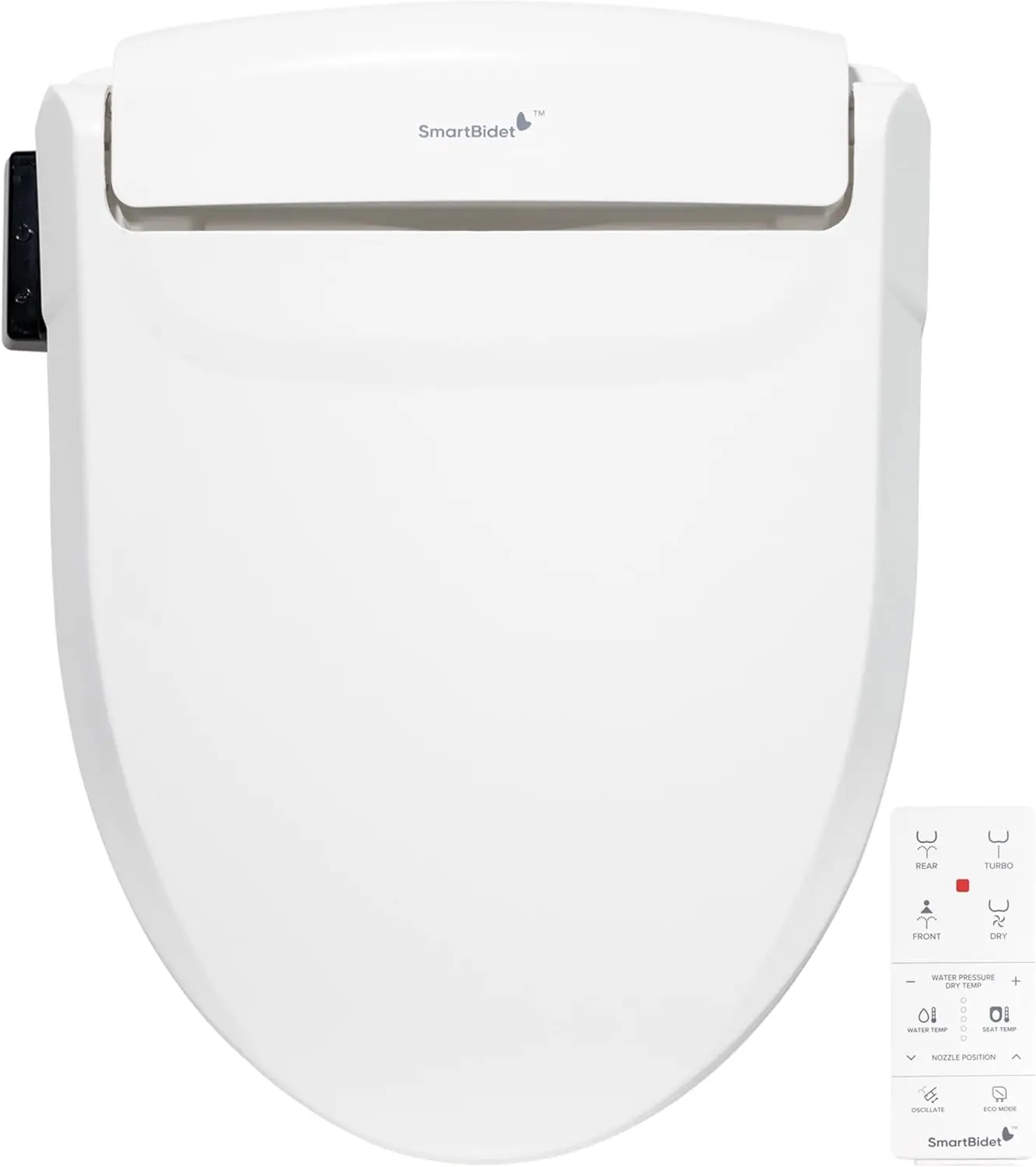 SmartBidet SB-1000 Electric Bidet Seat for Elongated Toilets, Heated Toilet Seat w/ Warm Air Dryer & Temperature Controlled Wash