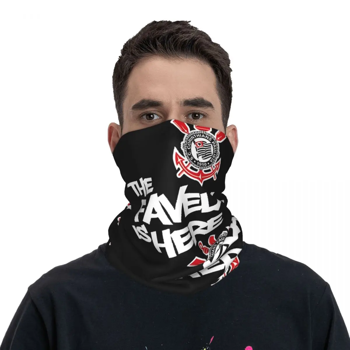 The Favela Is Here Bandana Neck Cover Motorcycle Club Corinthians Wrap Scarf Cycling Scarf Hiking Unisex Adult Breathable