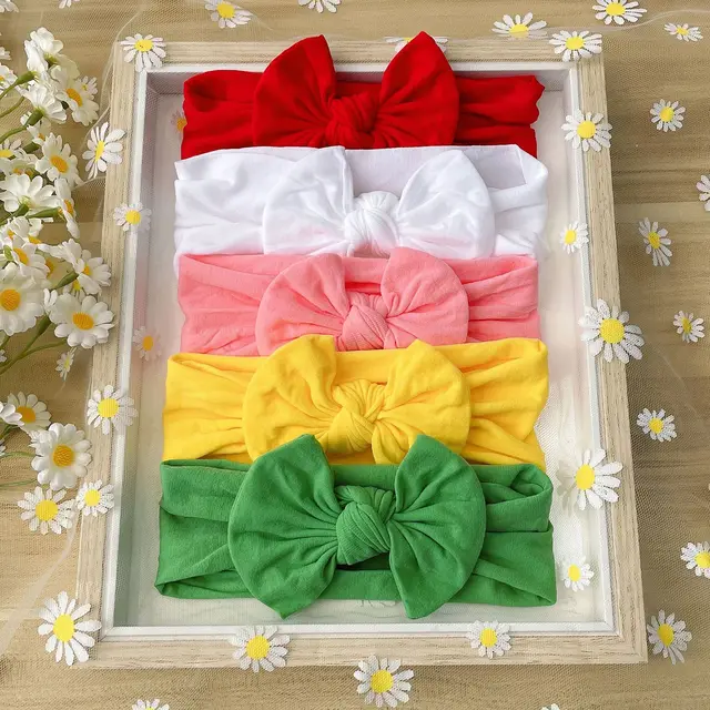 3 szt. Opaska do włosów z kokardką dla dzieci opaska na głowę dla dzieci dziewczyny butik elastyczna ochrona Turban nakrycia głowy dziecięce akcesoria do włosów