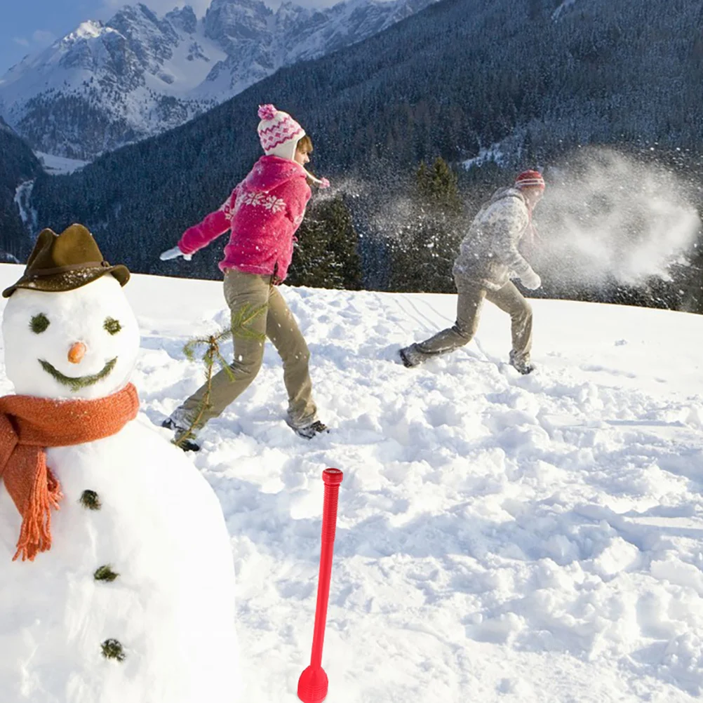 

2 шт. палочки для снежных шаров с длинной ручкой, прочный материал ПП, нескользящая рукоятка, легко формируются, для зимних развлечений на улице, пластик
