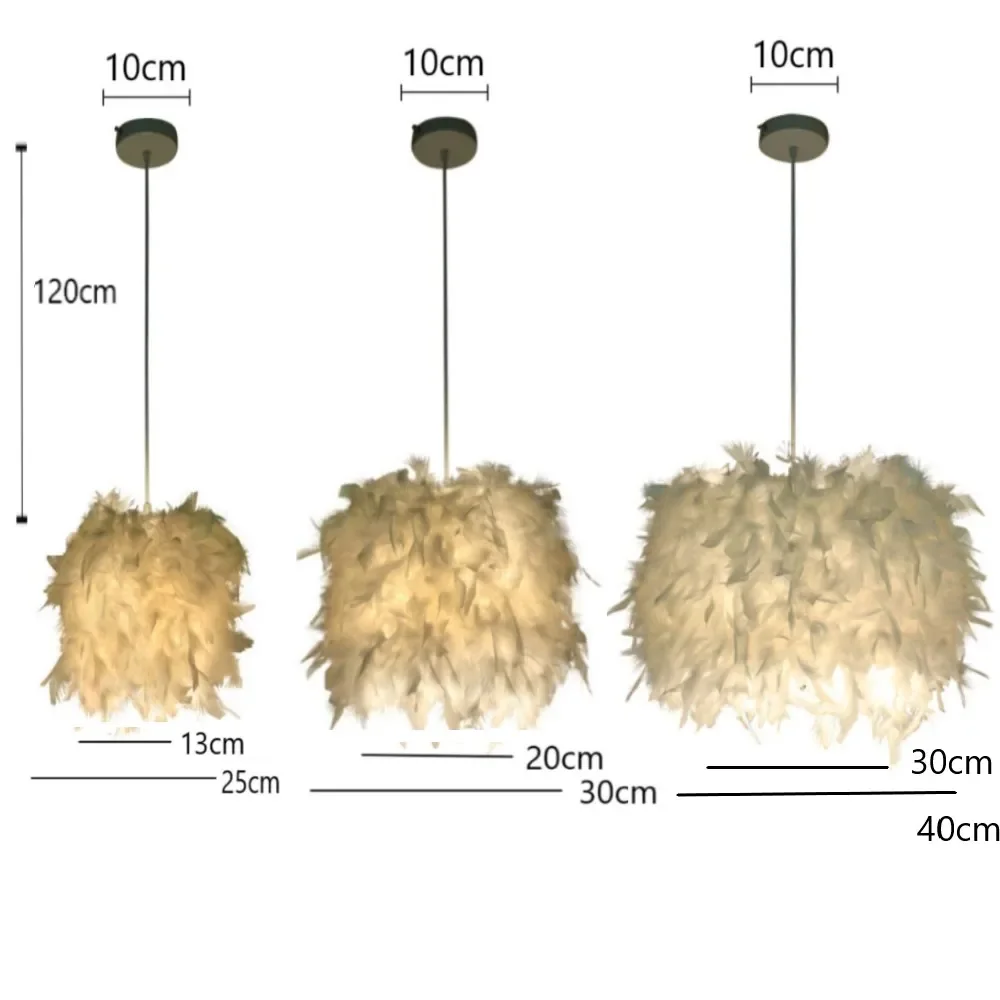 E27フェザーランプ,妖精の吊り下げ式ランプ,羽毛布団,寝室,ダイニングルーム,天井ランプを提供します