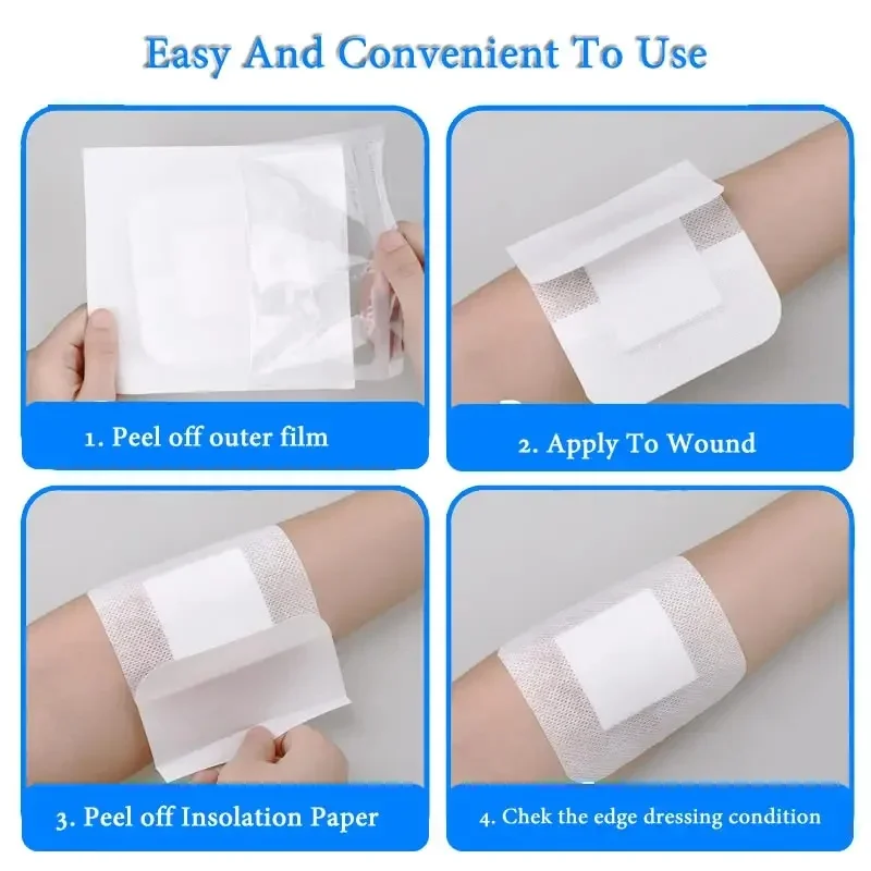 10Pcs Medical Breathable Sterile Dressing Patches Self-Adhesive Non-Woven Emergency Patch Individually Packaged