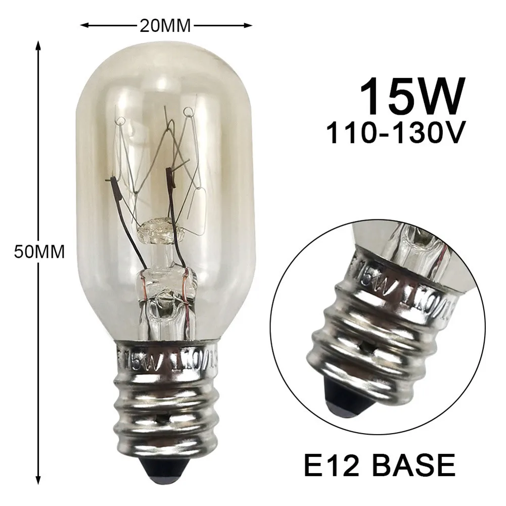 E 12S Kleine Schroef Koelkast Lamp 110-130V 15W Super Heldere Verlichting Tool Voor Afzuigkap Naaimachine Machine (Us Plug)