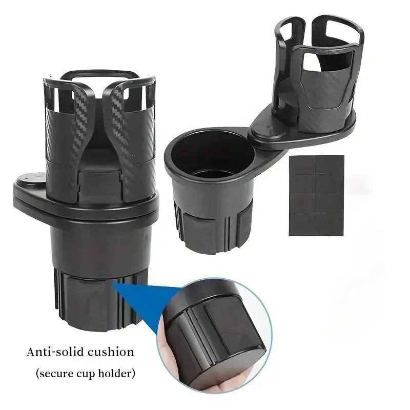 360 Rotating Car Cup Holder Multifunction 4 In 1 Adjustable Dual Cup Holder Expander Adapter Car Cup Mount Mobile Phone Holder 