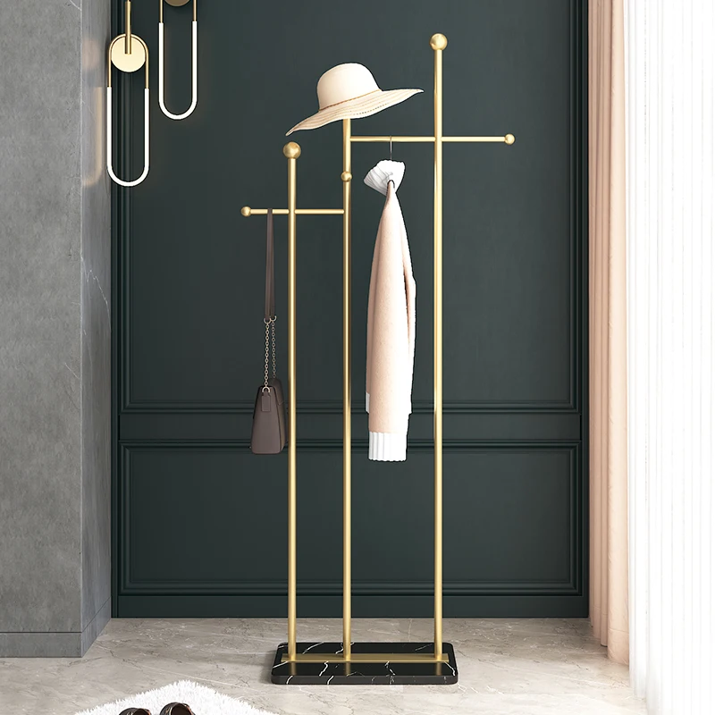 Nordic marble coat rack floor-to-ceiling bedroom entrance hanger household light luxury Internet celebrity clothes rack