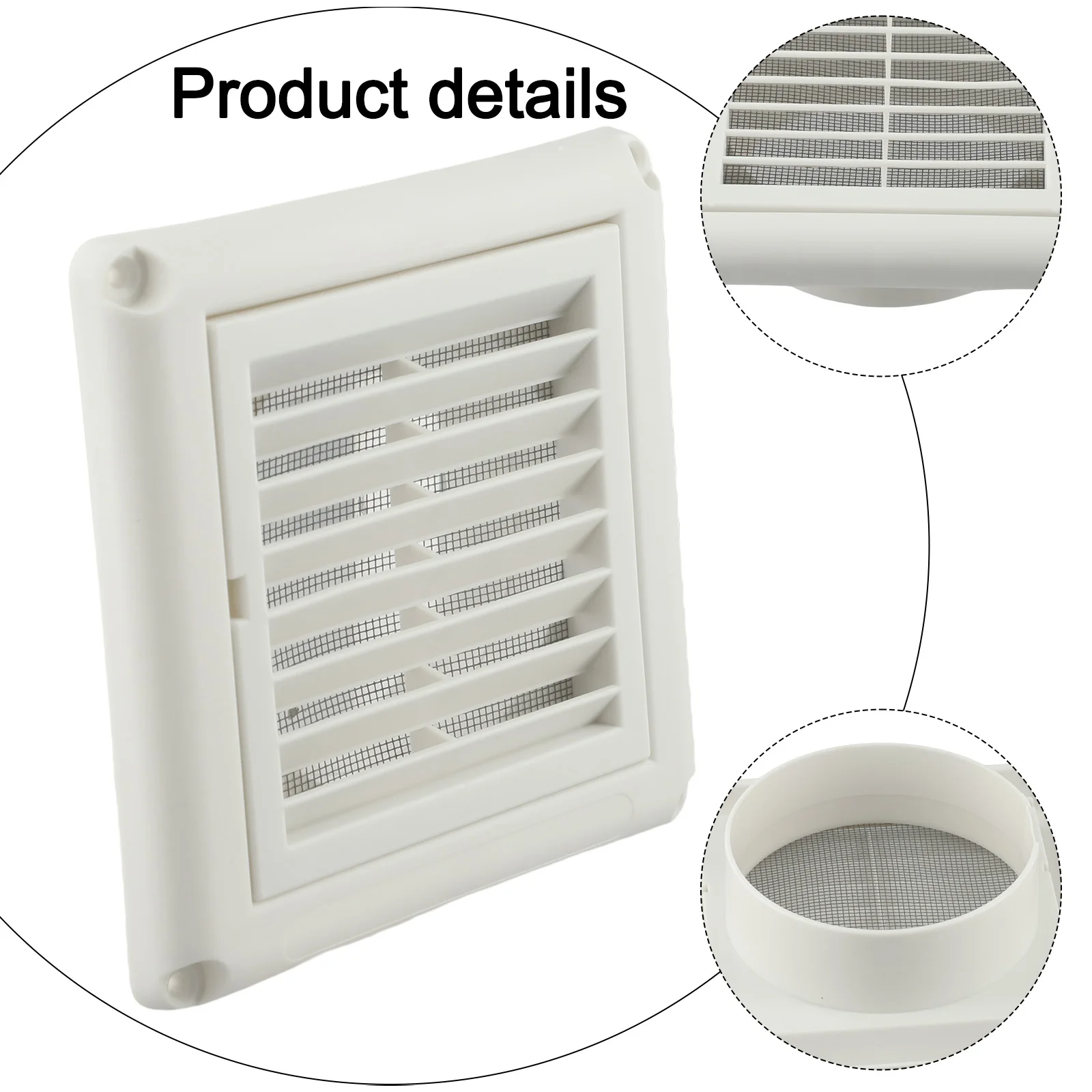 Cubierta de ventilación de 4 pulgadas, rejilla de aire de plástico ABS, fácil instalación, diseño con rejilla, ventilación óptima para sistemas HVAC