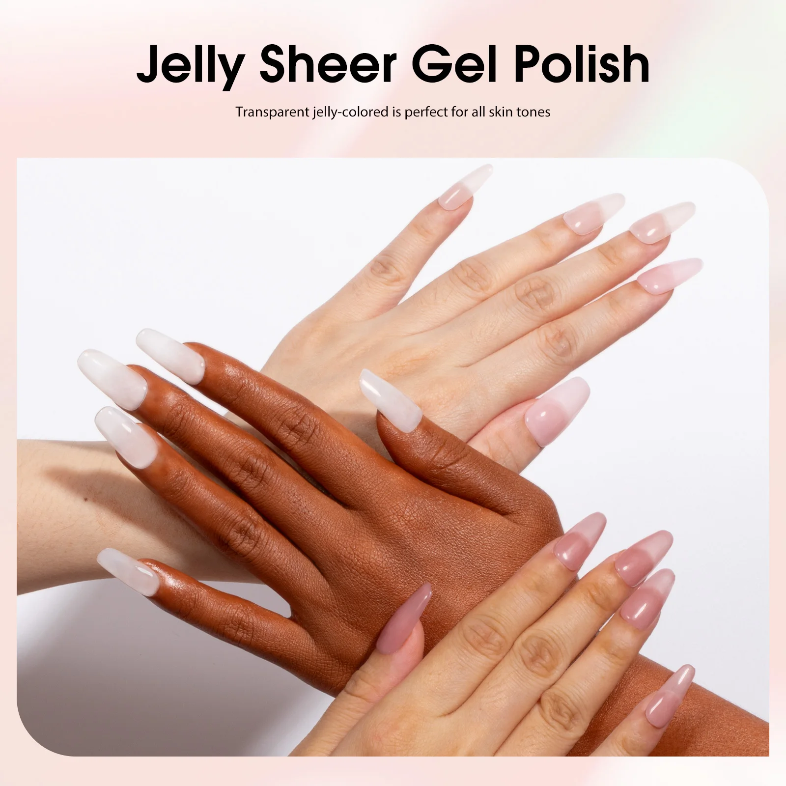 CANNI No TPO HEMA FREE Gel-Nagellack, 9 ml, französisches, durchscheinendes Gelee, Konsistenz, Soak Off UV-LED, semi-permanenter Gel-Rundpinsel – Detail 11