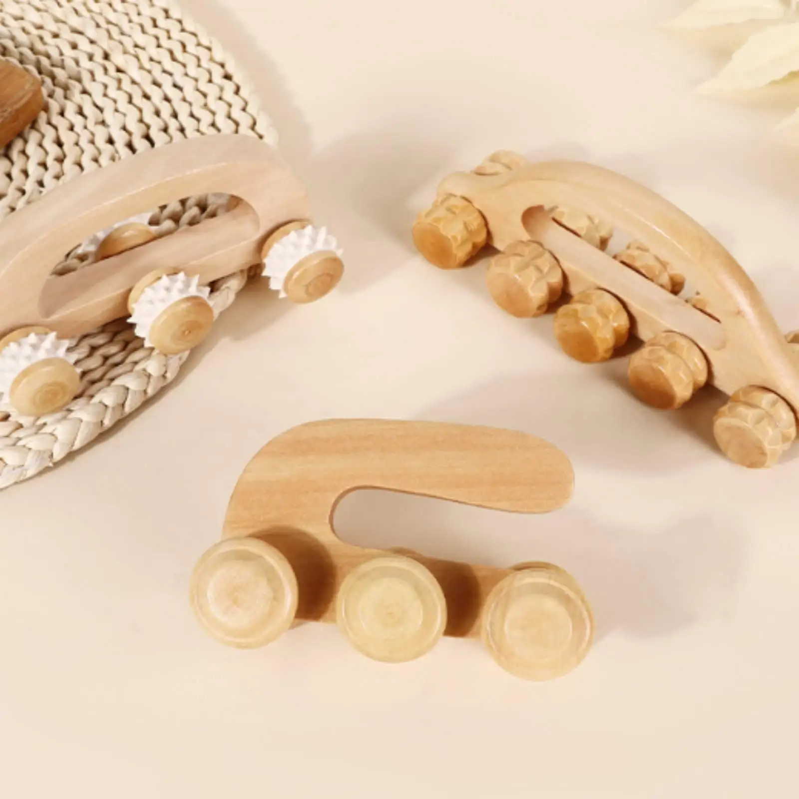 Massage Roller Wooden Massage Cylinder Ergonomic Body Wood Therapy Kit for Spa Like Daily Relief