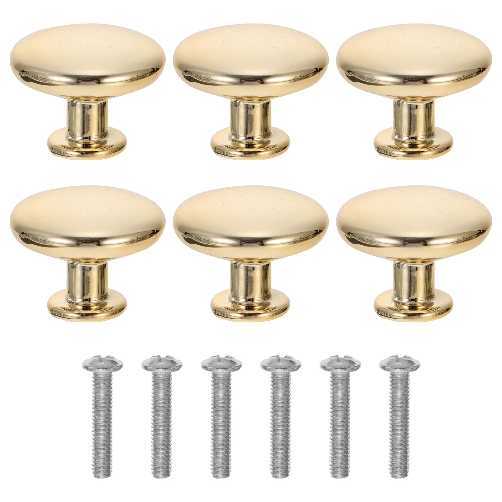

6 Pcs Round Cabinet Door Handle Gold Handles Alloy Furniture Accessories Aluminum Single Hole Simple Knot