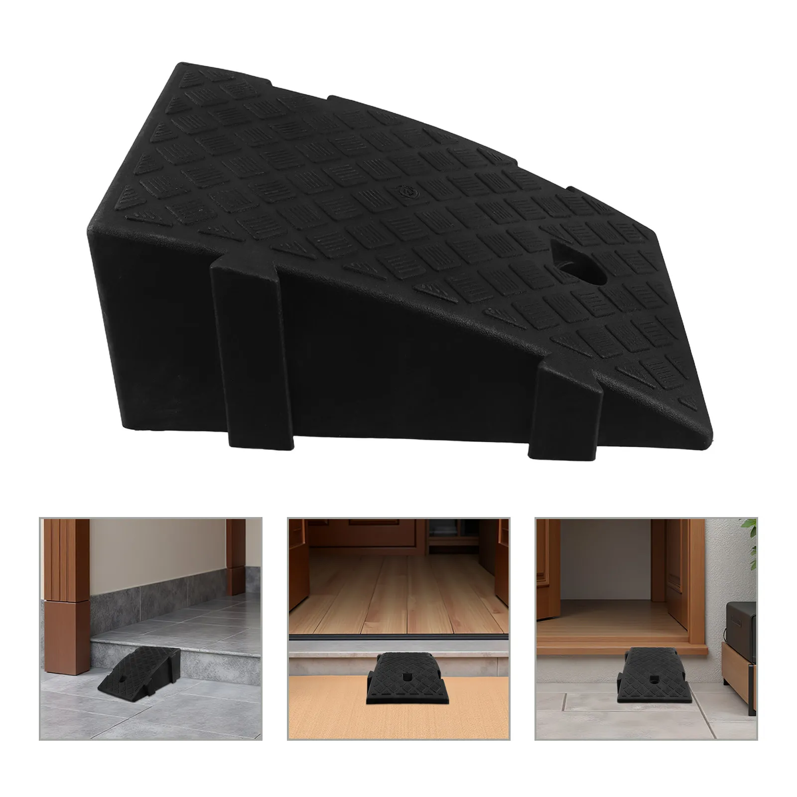 

Plastic Threshold Ramp Pad Angled Slope Design 6.3 Rise Height Non-Slip Indoor Doorway Ramp for Wheelchair Scooter Robot Vacuum