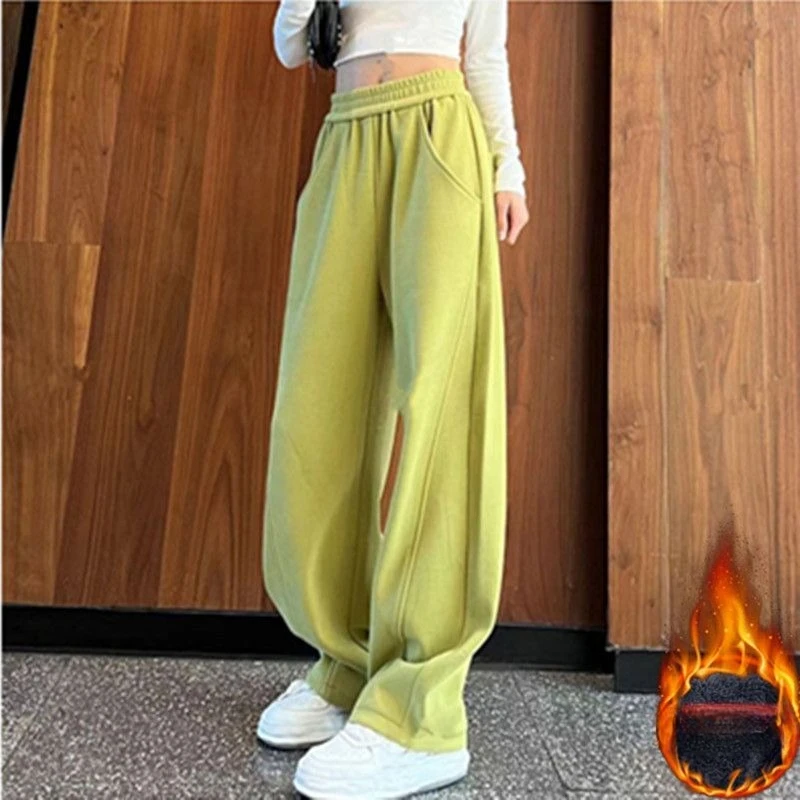 Nuevos pantalones holgados adelgazantes de pierna recta hasta el suelo para mujer, pantalones informales estrechos de pierna ancha para primavera y otoño, ropa única de moda para mujer