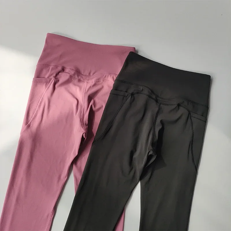 Hochintensives, nahtloses Cross-Back-Yoga-Set mit integrierten Sport-BHs und hochtaillierten, hüfthebenden Fitness-Leggings – Detail 21