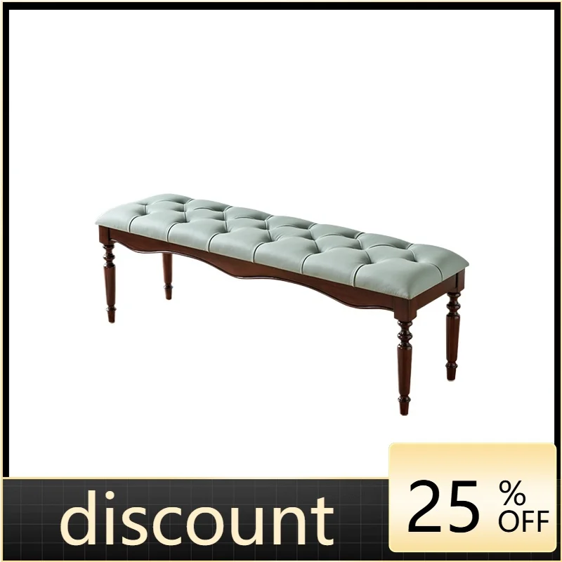 

LMM solid wood bedside stool 1.4 meters leather retro style bedroom furniture