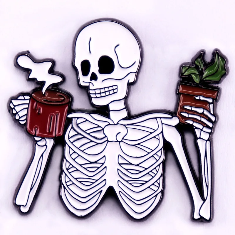 A3347 Cute Cartoon skeleton Lapel Pins for Backpack Enamel Pin Men Women Brooch for Clothes Metal Badges Jewelry Accessories