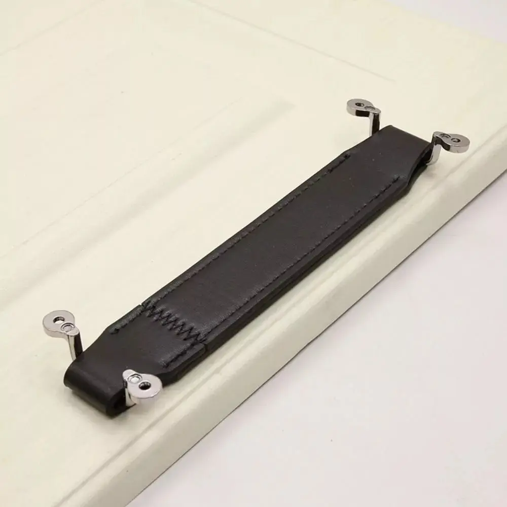 New Soft Leather Handle with Screw Durable PU Classic Stool Pull Handle Portable Sofa Cabinet Pulls
