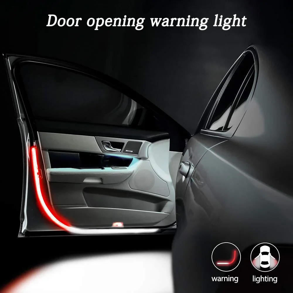 Car Door Opening Warning Light Waterproof 12V Flow Strobe Safety Signal Lamp Welcome Decorative LED Ambient Light Car Accessorie