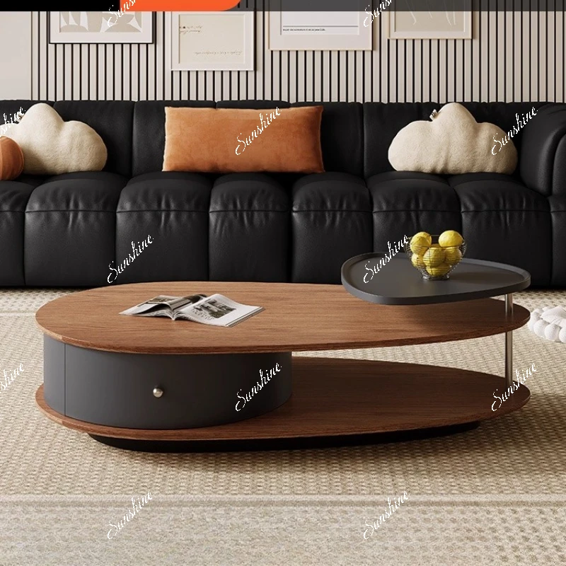 

Retro style oval coffee table living room home, coffee table tea table